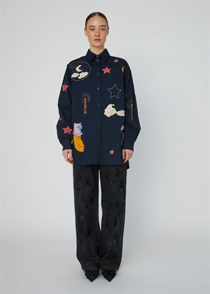 Bead embellished skjorte Navy Stella Nova 